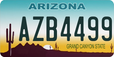 AZ license plate AZB4499