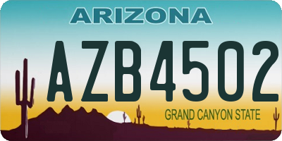 AZ license plate AZB4502