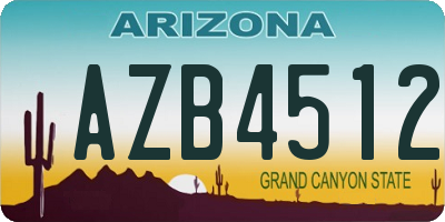 AZ license plate AZB4512