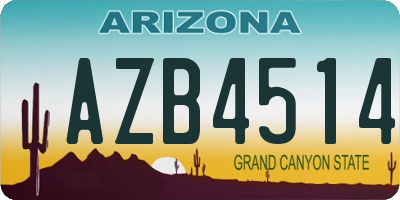 AZ license plate AZB4514