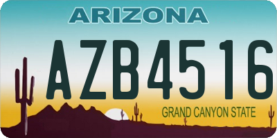AZ license plate AZB4516
