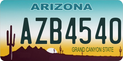 AZ license plate AZB4540