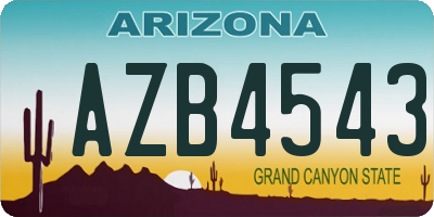 AZ license plate AZB4543