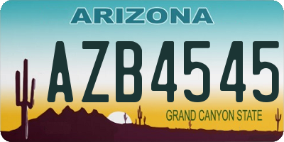 AZ license plate AZB4545