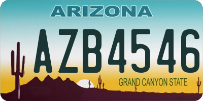 AZ license plate AZB4546