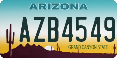 AZ license plate AZB4549