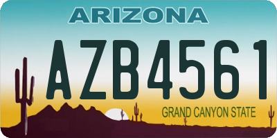 AZ license plate AZB4561