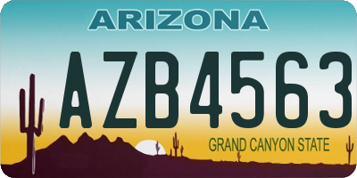 AZ license plate AZB4563