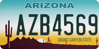 AZ license plate AZB4569