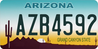 AZ license plate AZB4592