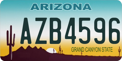 AZ license plate AZB4596