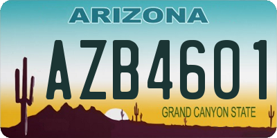 AZ license plate AZB4601