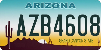 AZ license plate AZB4608