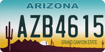 AZ license plate AZB4615
