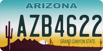 AZ license plate AZB4622