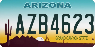 AZ license plate AZB4623