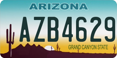 AZ license plate AZB4629
