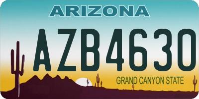 AZ license plate AZB4630