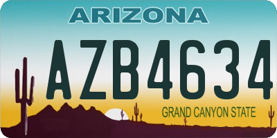 AZ license plate AZB4634