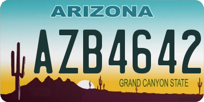 AZ license plate AZB4642