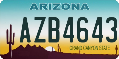 AZ license plate AZB4643