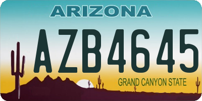AZ license plate AZB4645