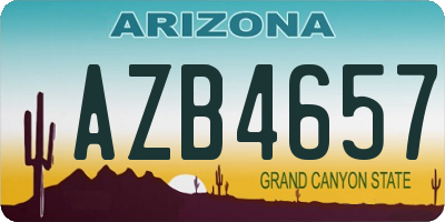 AZ license plate AZB4657