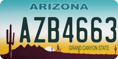 AZ license plate AZB4663
