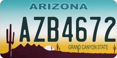 AZ license plate AZB4672