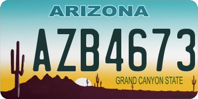 AZ license plate AZB4673