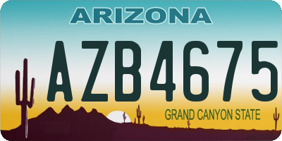 AZ license plate AZB4675