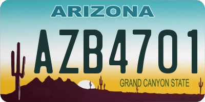 AZ license plate AZB4701