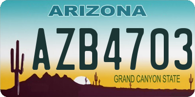AZ license plate AZB4703
