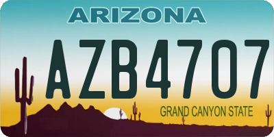 AZ license plate AZB4707