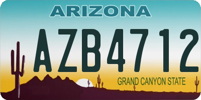 AZ license plate AZB4712
