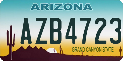AZ license plate AZB4723