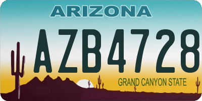 AZ license plate AZB4728