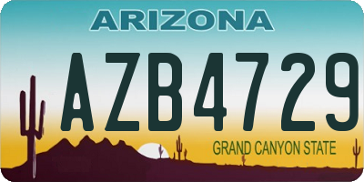 AZ license plate AZB4729