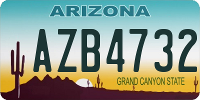 AZ license plate AZB4732