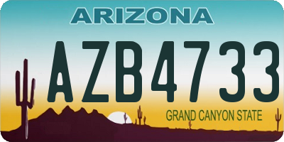AZ license plate AZB4733
