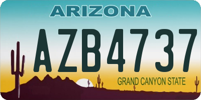 AZ license plate AZB4737