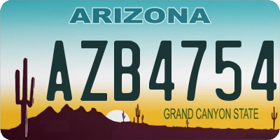 AZ license plate AZB4754