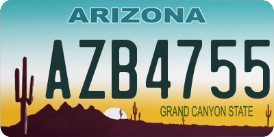 AZ license plate AZB4755