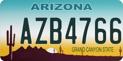 AZ license plate AZB4766