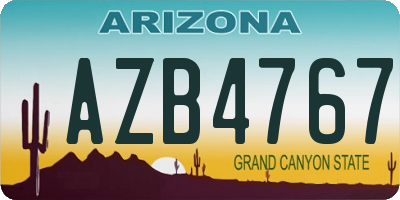 AZ license plate AZB4767