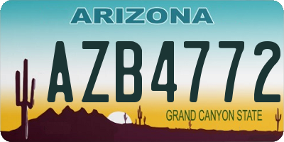 AZ license plate AZB4772