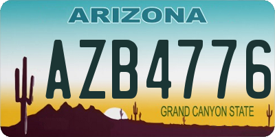 AZ license plate AZB4776