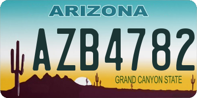 AZ license plate AZB4782