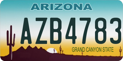 AZ license plate AZB4783
