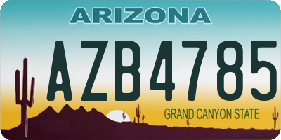 AZ license plate AZB4785